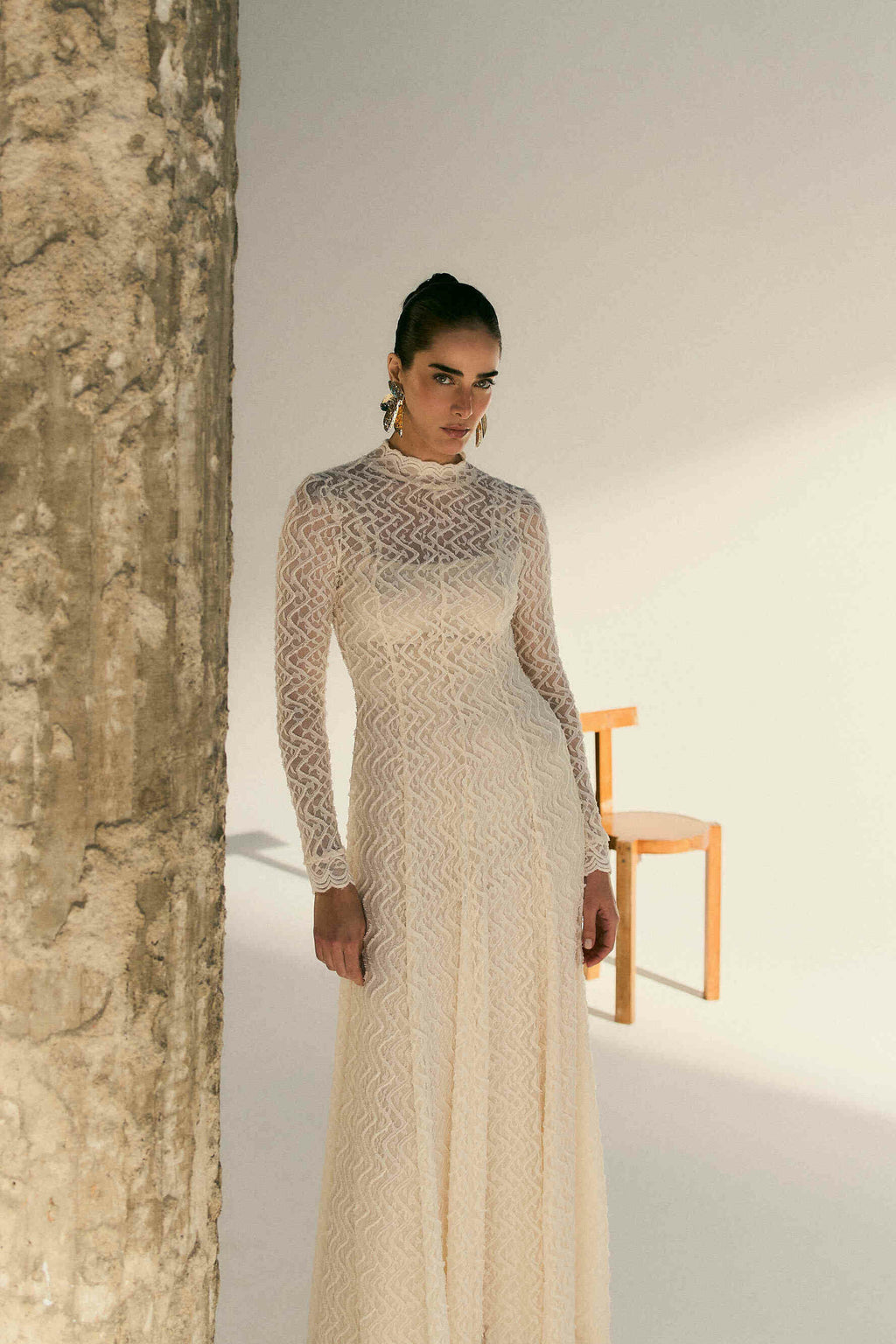 Vestido Longo de Renda