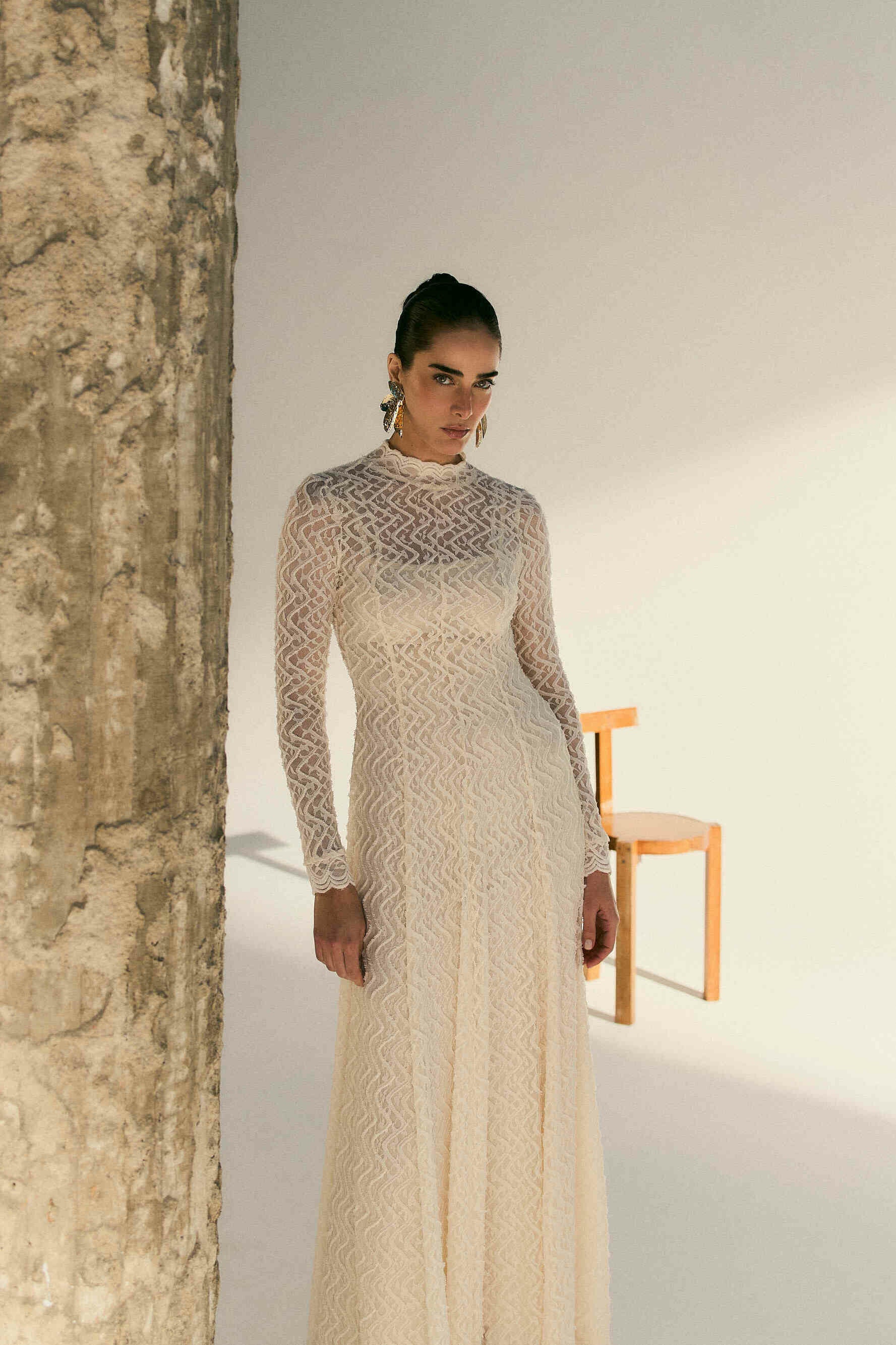Vestido Longo de Renda