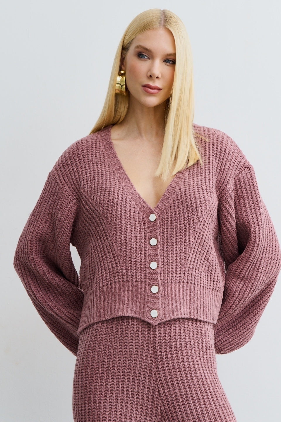 Conjunto Cardigan em Tricô
