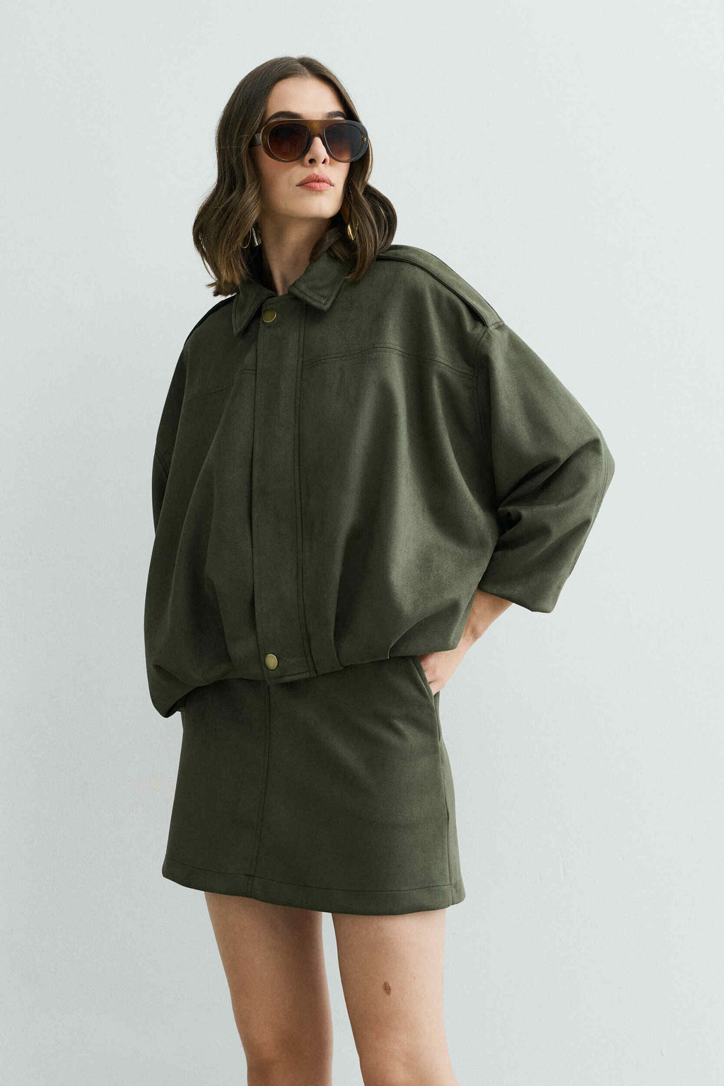 Jaqueta Bomber Suede