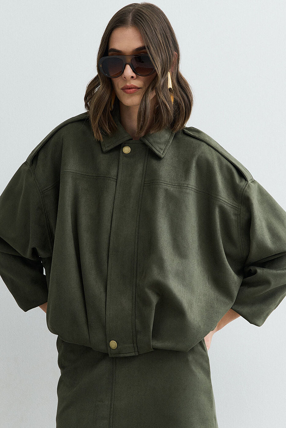 Jaqueta Bomber Suede