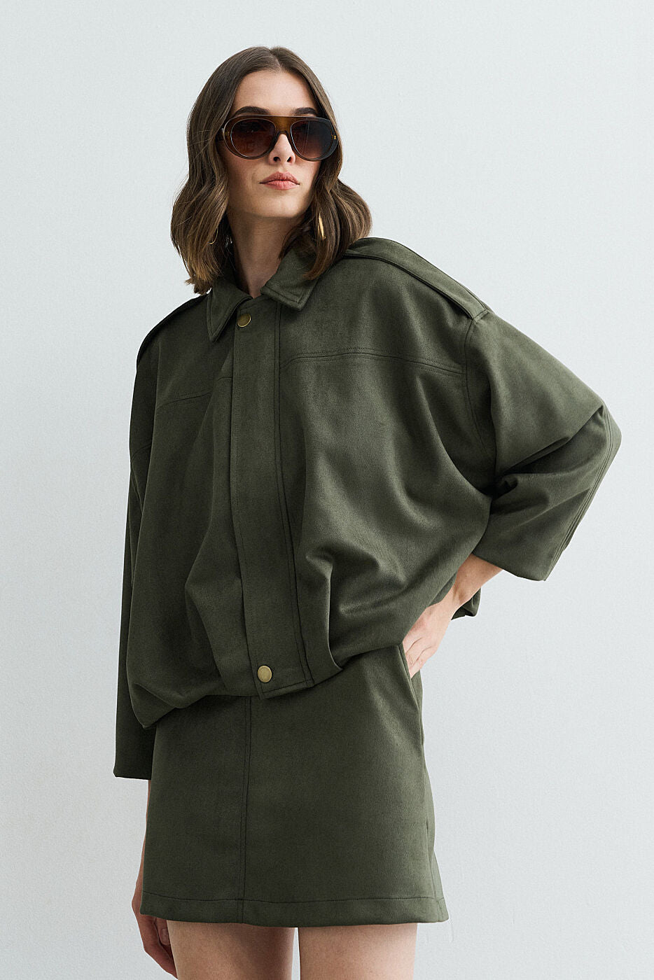 Jaqueta Bomber Suede