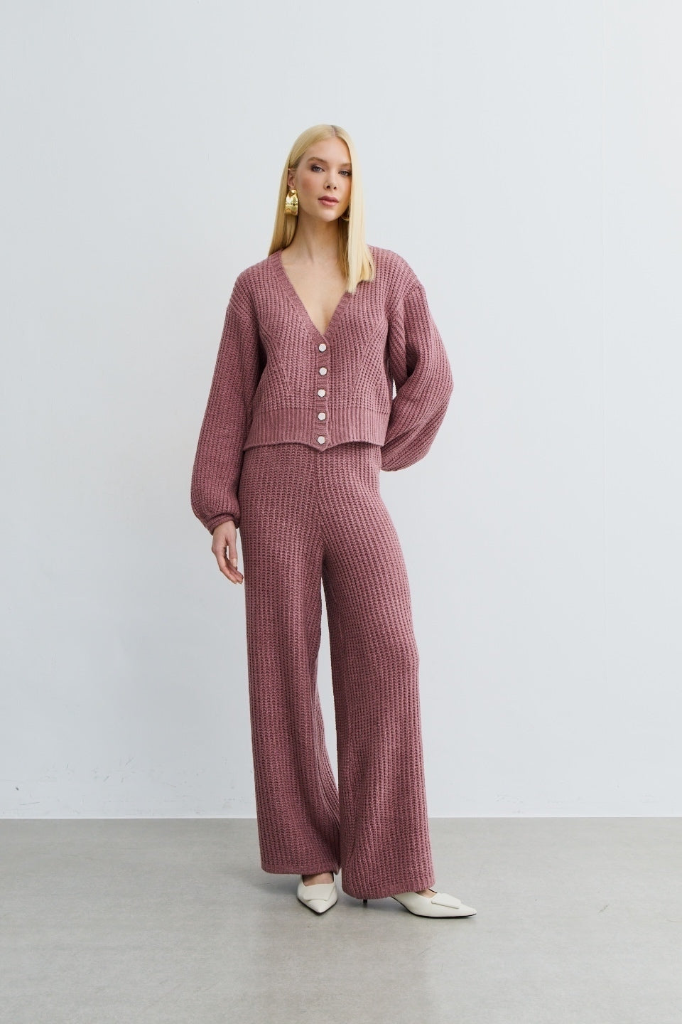 Conjunto Cardigan em Tricô