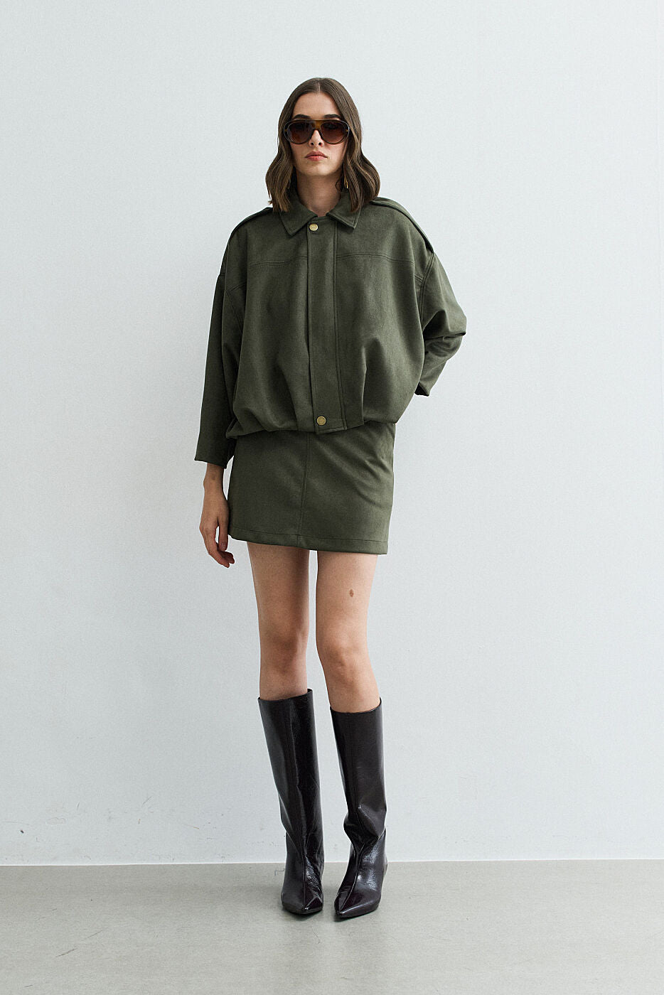 Jaqueta Bomber Suede